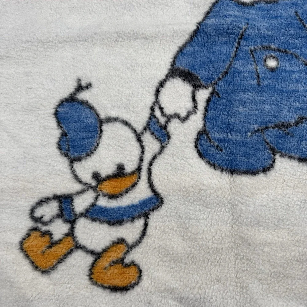 Vintage Biederlack 1984 Baby Blanket Mickey Mouse Donald Duck Disney USA